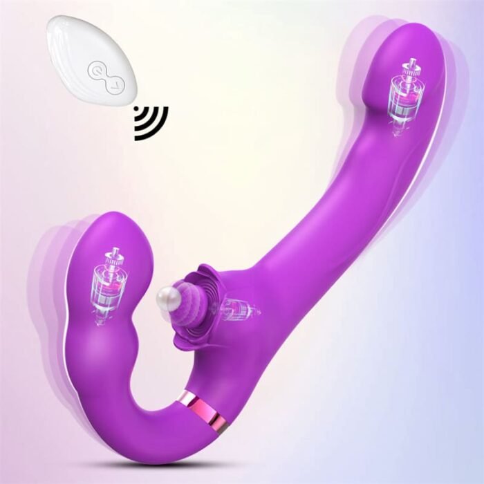 OEM SAV190 Vibratoren für Sie mit zwei Motoren, 10 Vibrations und 5 Klopfmodi Doppeldildos mit Fernbedienung