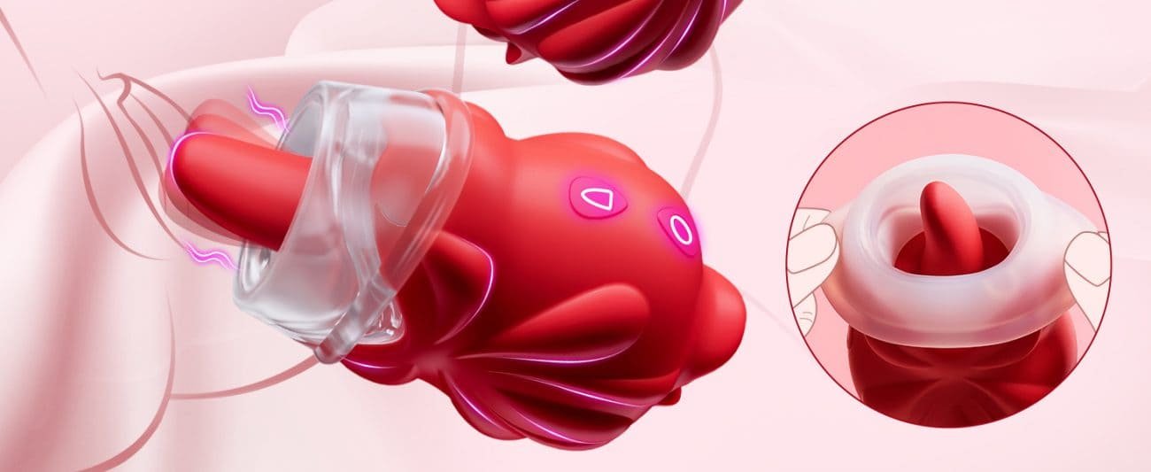Sauger Vibrator Sex Spielzeug für die Frau mit 10 Zungelecken&Vibrationsmodi
