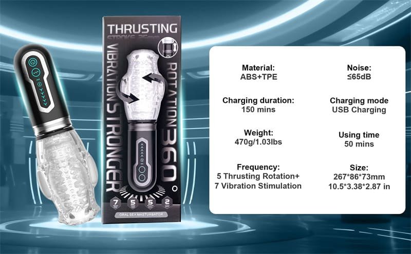 The Male Rose Gawk Gawk 3000 Pro Masturbator 5 Stoß Rotations und 7 Vibrationsmodi Spielzeug für die Männer