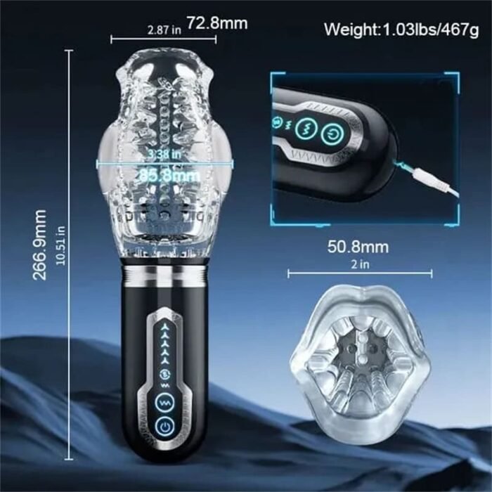 The Male Rose Gawk Gawk 3000 Pro Masturbator 5 Stoß Rotations und 7 Vibrationsmodi Spielzeug für die Männer