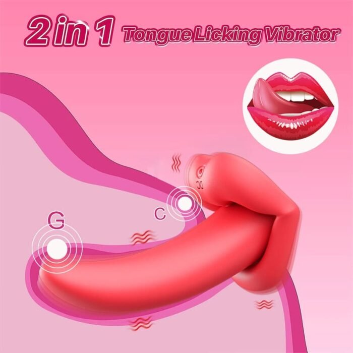 Zungen Vibrator Sex Spielzeug für die Frau mit 10 Zungelecken & Vibrationsmodi 2-in-1 G-Punkt Vibrator