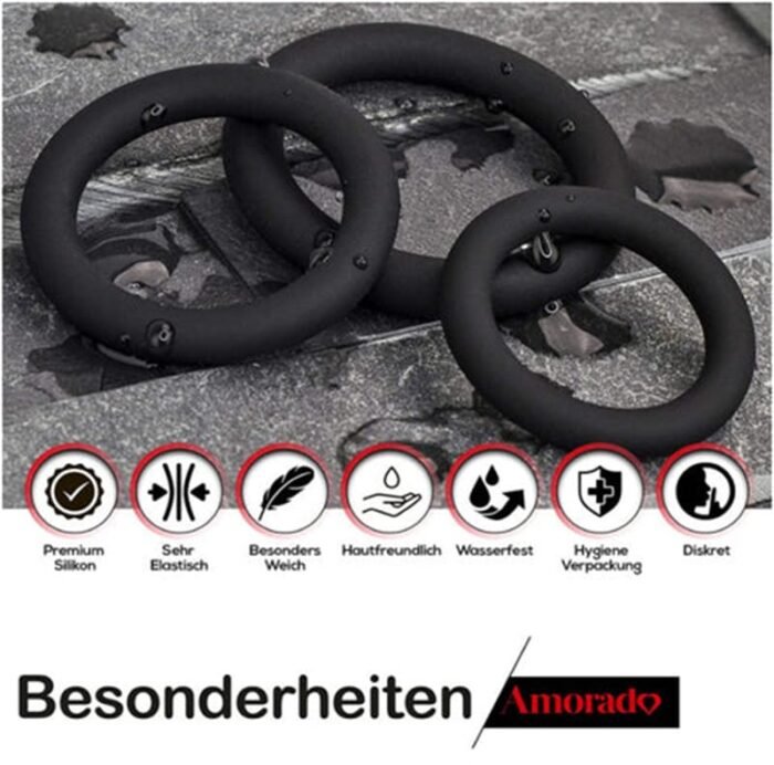 3 Größen Silikon Penisring Sexspielzeug Cockring Sextoysets für Ihn Paare Sex