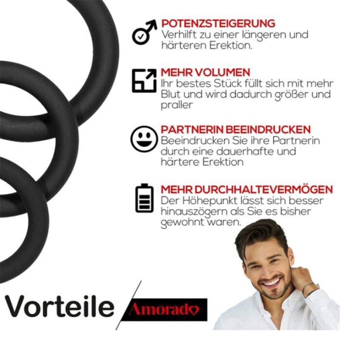 3 Größen Silikon Penisring Sexspielzeug Cockring Sextoysets für Ihn Paare Sex