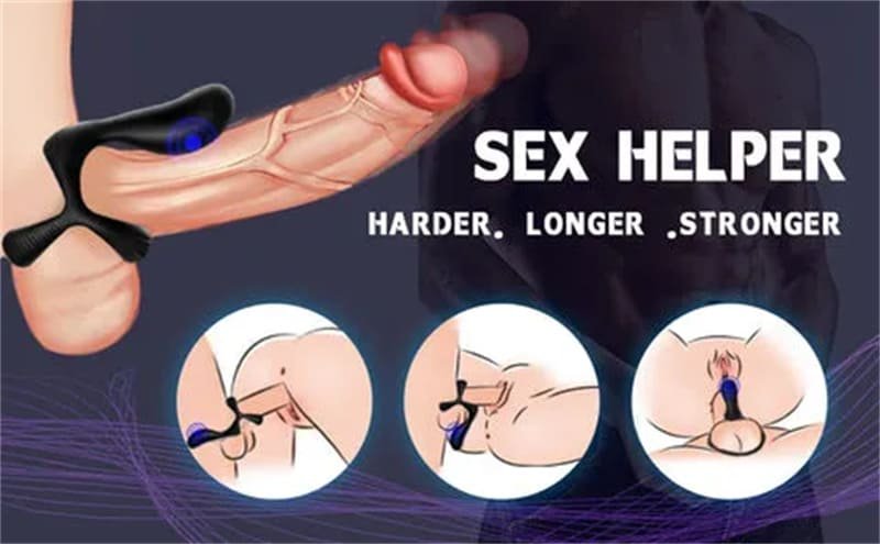 3 In 1 Penisring Vibrator Sex Spielzeug für die Männer mit 10 Vibrationsmodi Vibrator Penishülle SexSpielzeug