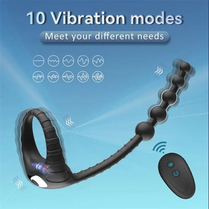 3 In1 Penisring Vibrator mit Prostata Vibratoren, 10 Vibrationsmodi Cockring Sex Spielzeug für Männer Paare