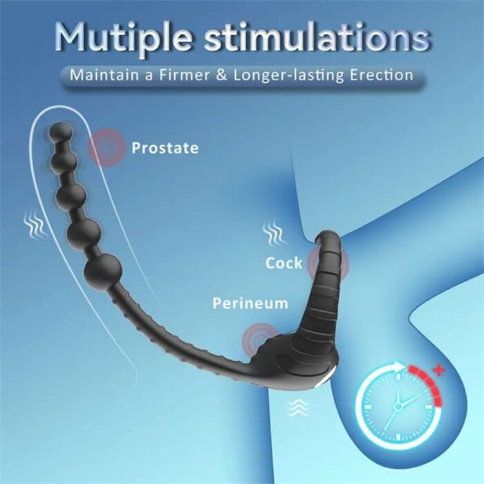 3 In1 Penisring Vibrator mit Prostata Vibratoren, 10 Vibrationsmodi Cockring Sex Spielzeug für Männer Paare