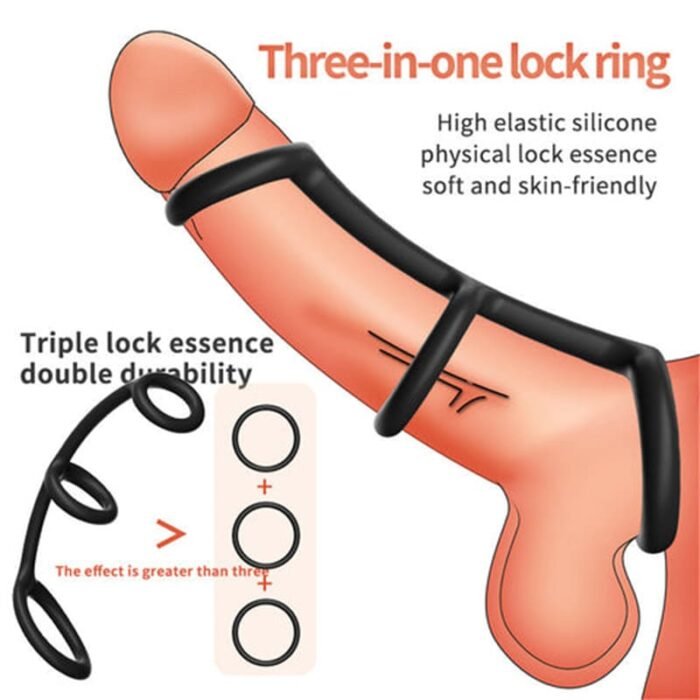 3 in 1 Penisring für Penis Sexspielzeug Sex Spielzeug für die Männer Paare Cockring Zeitverzögerung