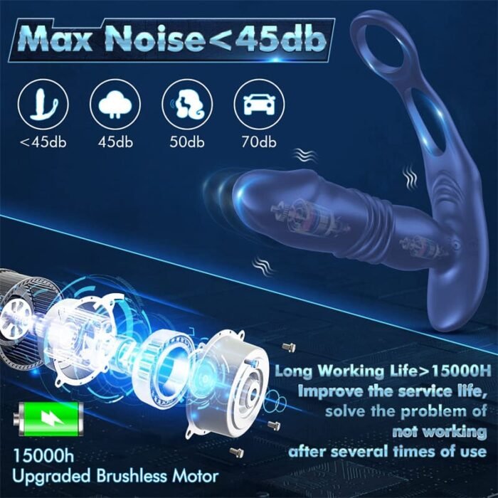 Analvibratoren für Mann mit Dual Penisringe, 12 Vibration 3 Stoßmodi Prostata Stimulation Männer Mit Fernbedienung