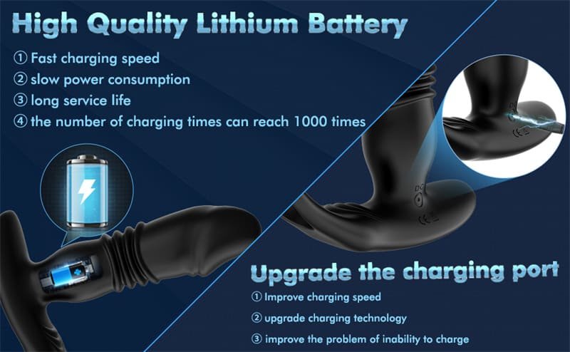 Analvibratoren für Mann mit Dual Penisringe, 12 Vibration 3 Stoßmodi Prostata Stimulation Männer Mit Fernbedienung