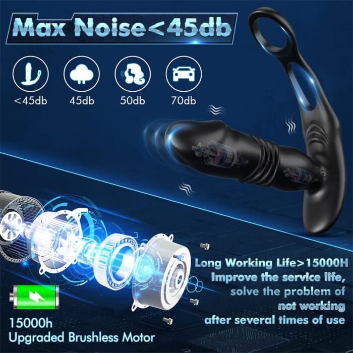 Analvibratoren für Mann mit Dual Penisringe, 12 Vibration 3 Stoßmodi Prostata Stimulation Männer Mit Fernbedienung
