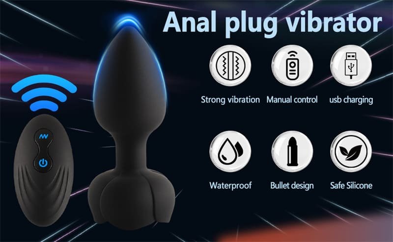 Beleuchteter Butt Plug aus Silikon mit 10 Vibrationsmodi Anal Plug Sex Spielzeug für Paare Buttplug mit Fernbedienung