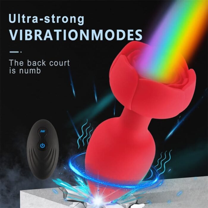 Beleuchteter Butt Plug aus Silikon mit 10 Vibrationsmodi Anal Plug Sex Spielzeug für Paare Buttplug mit Fernbedienung