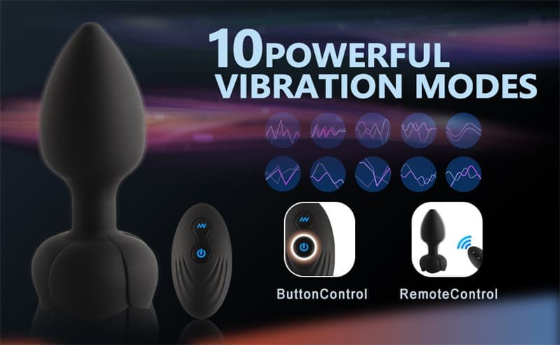Beleuchteter Butt Plug aus Silikon mit 10 Vibrationsmodi Anal Plug Sex Spielzeug für Paare Buttplug mit Fernbedienung
