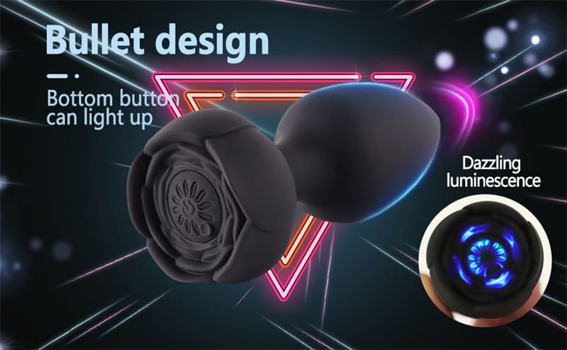 Beleuchteter Butt Plug aus Silikon mit 10 Vibrationsmodi Anal Plug Sex Spielzeug für Paare Buttplug mit Fernbedienung