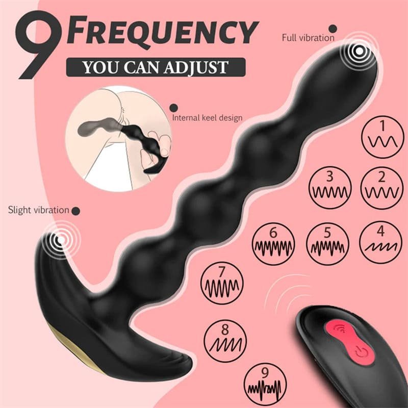 Deluxe Analkugeln Anal Dildo Vibratoren Analplug mit 9 Vibrations und 3 Rotations Buttplug Prostata Stimulator