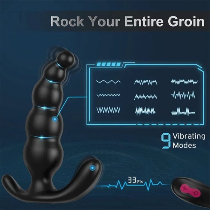 Deluxe Analkugeln Anal Dildo Vibratoren Analplug mit 9 Vibrations und 3 Rotations Buttplug Prostata Stimulator