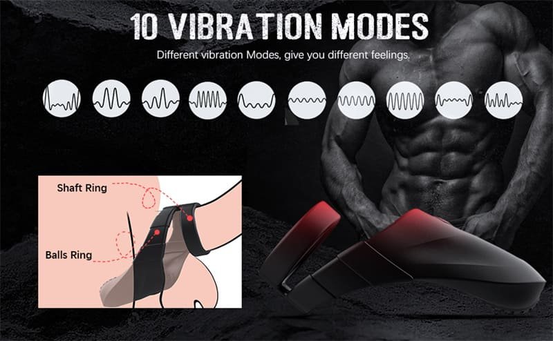 Doppel Penisring Vibrator mit 10 Vibrationsmodi Sex Spielzeug für Paare Extrem Dual Cockring mit Fernbedienung