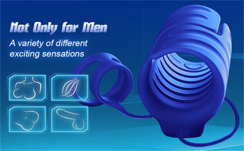 Dual Penis Ring Vibrator Penistrainer mit 9 Vibrationsmodi Cockring Sex Spielzeug für die Männer mit App & Fernbedienung