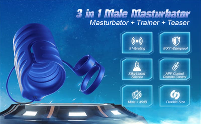Dual Penis Ring Vibrator Penistrainer mit 9 Vibrationsmodi Cockring Sex Spielzeug für die Männer mit App & Fernbedienung