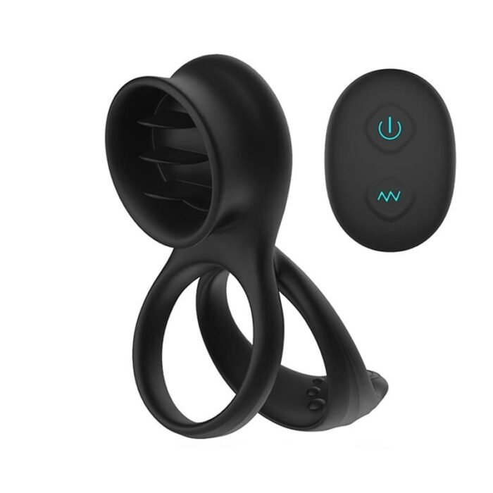 Dual Penisring Vibrator mit Klitoris Stimulator mit 7 Vibrationsmodi Silikon Penis Ring Vibrator Sex Toys