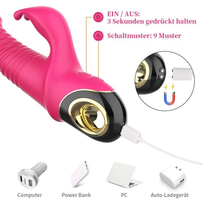 G-Punkt Vibration für Frauen Sexspielzeug Stoßvibrator mit 9 Starke Vibrationsmodi Rabbit Vibrator