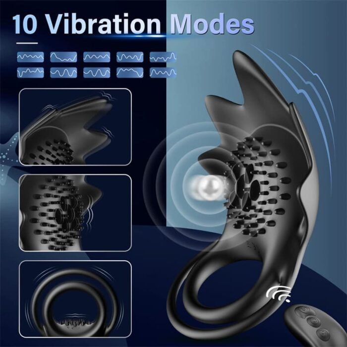 KIDIMI Starfish Penisring Sex Spielzeug für die Paare mit 10 Vibrationsmodi Cockring Penis Sleeve