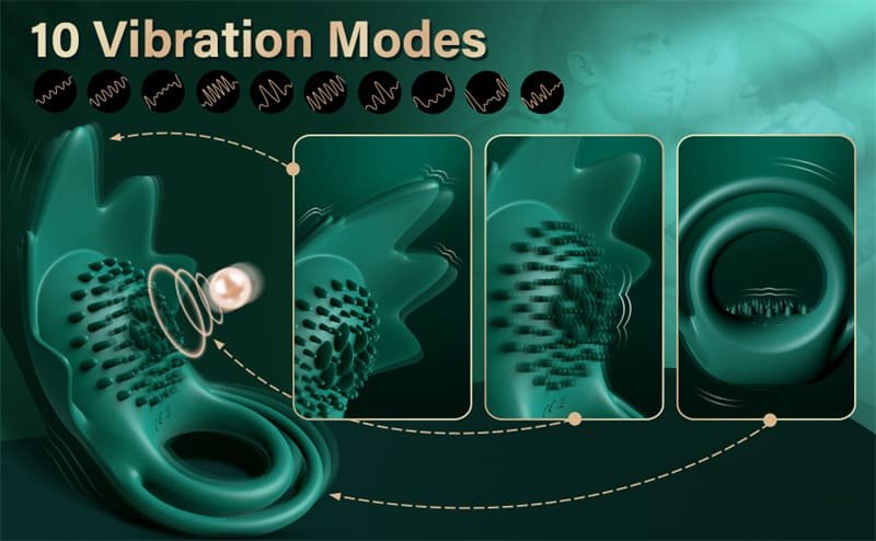 KIDIMI Starfish Penisring Sex Spielzeug für die Paare mit 10 Vibrationsmodi Cockring Penis Sleeve