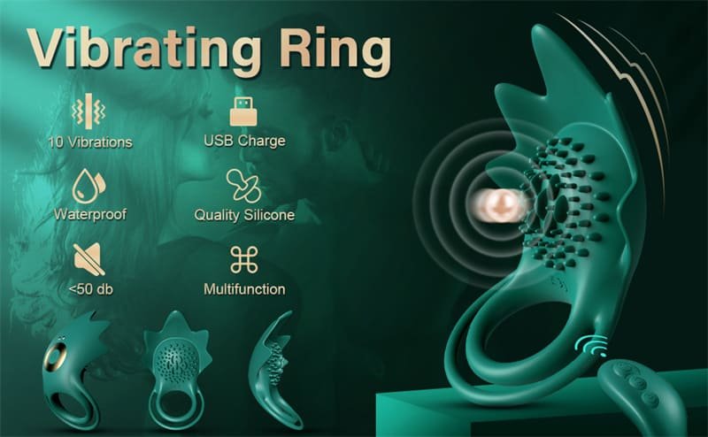 KIDIMI Starfish Penisring Sex Spielzeug für die Paare mit 10 Vibrationsmodi Cockring Penis Sleeve