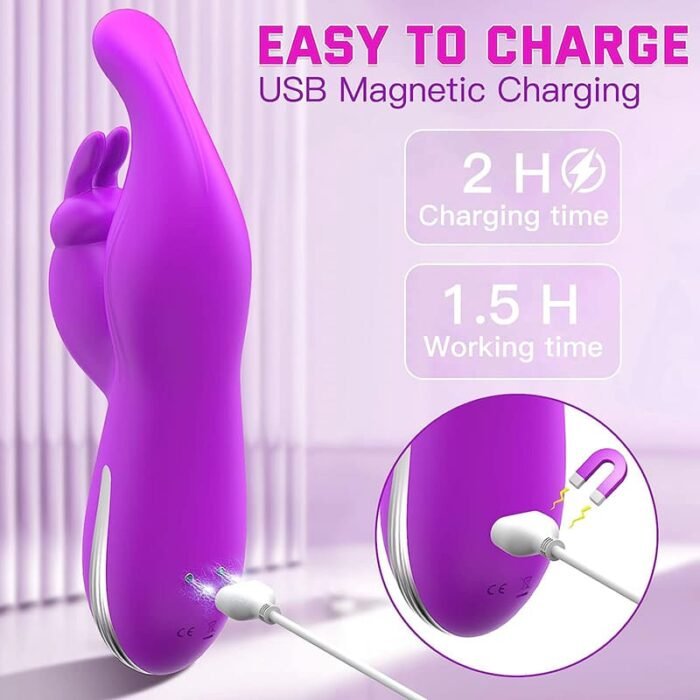 Lovesvibe 10 Vibrationsmodi Rabbit G-Punkt Vibrator mit Brustwarzen- und Vagina-Massage