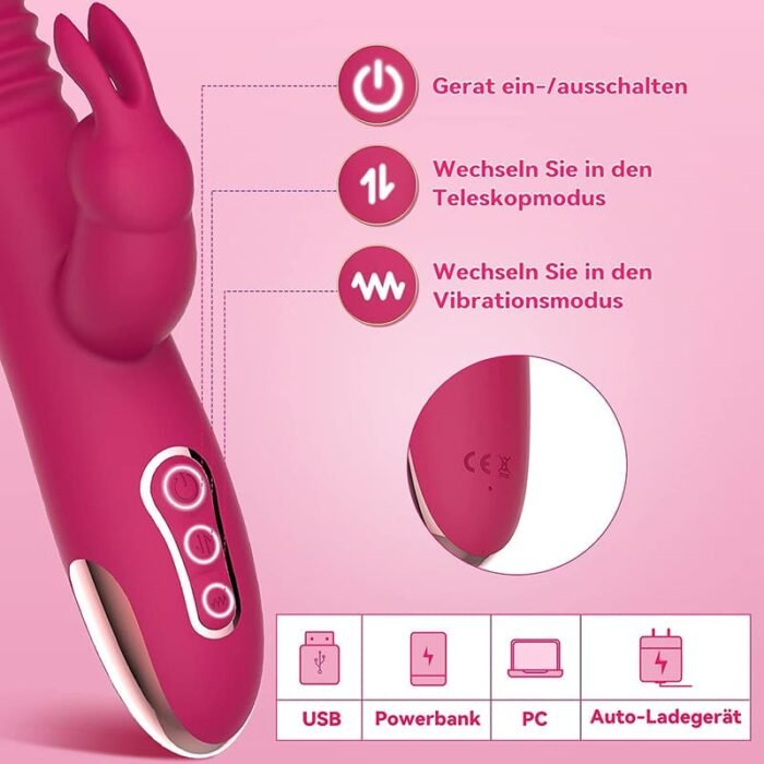 Lovesvibe 10 Vibrationsmodi Rabbit G-Punkt Vibratoren mit Roller Ball Massage Sex Spielzeug für die Frau