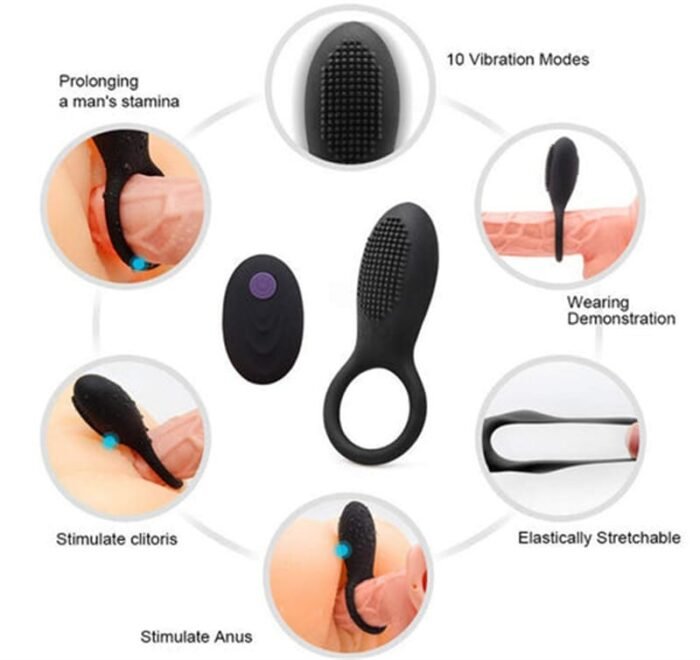 Lovesvibe Cockring Vibrator für G-Punkt mit 10 Vibrationsmodi Silikon Penisring mit Fernbedienung