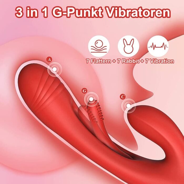 Lovesvibe Rabbit G-Punkt Vibrator mit 7 Vibrations & 7 Flattermodi Sex Spielzeug für die Frau Klitoris Stimulator