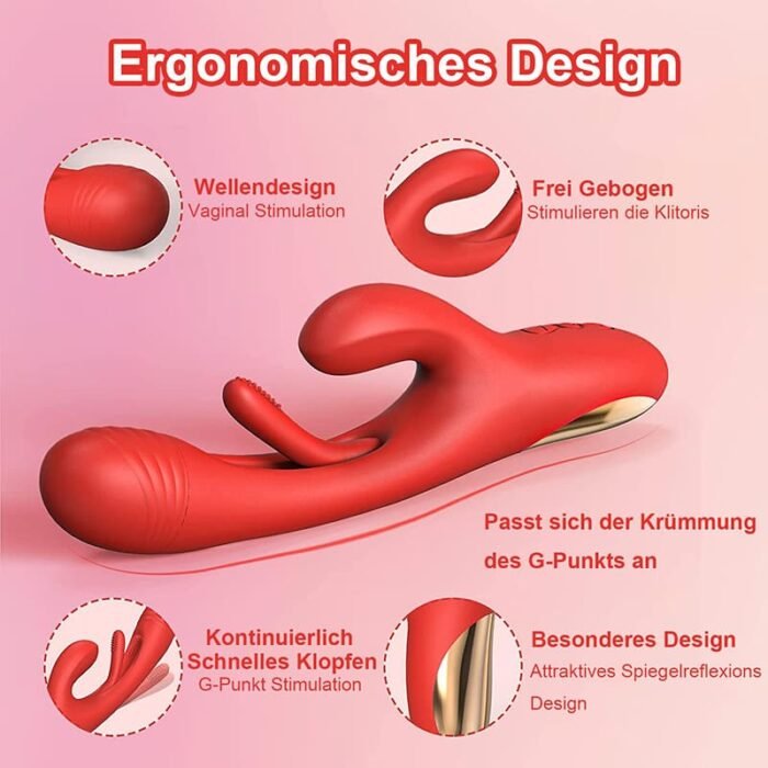 Lovesvibe Rabbit G-Punkt Vibrator mit 7 Vibrations & 7 Flattermodi Sex Spielzeug für die Frau Klitoris Stimulator