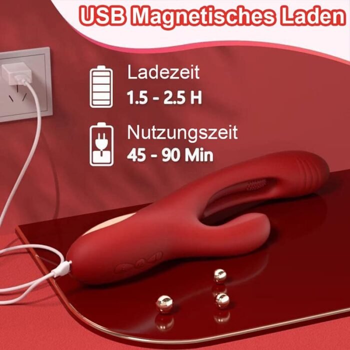 Lovesvibe Rabbit G-Punkt Vibrator mit 7 Vibrations & 7 Flattermodi Sex Spielzeug für die Frau Klitoris Stimulator
