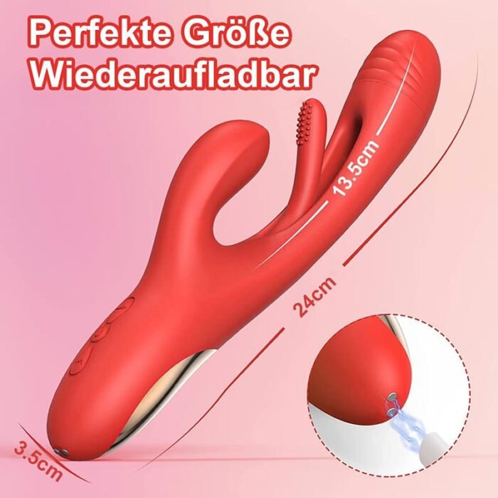 Lovesvibe Rabbit G-Punkt Vibrator mit 7 Vibrations & 7 Flattermodi Sex Spielzeug für die Frau Klitoris Stimulator