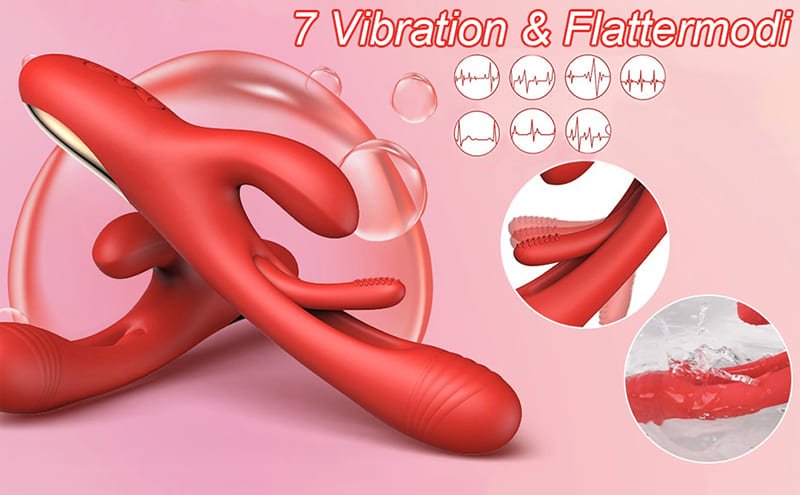 Lovesvibe Rabbit G-Punkt Vibrator mit 7 Vibrations & 7 Flattermodi Sex Spielzeug für die Frau Klitoris Stimulator
