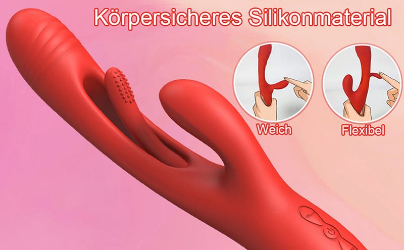 Lovesvibe Rabbit G-Punkt Vibrator mit 7 Vibrations & 7 Flattermodi Sex Spielzeug für die Frau Klitoris Stimulator