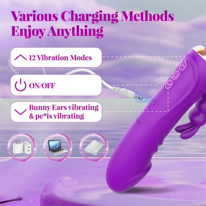 Lovesvibe Rabbit Vibrator Sex Spielzeug für Paare mit 12 Vibrationsmodi G-Punkt Vibratoren