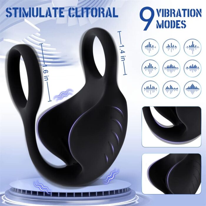 Manta Dual Penis Ring Vibrator mit 9 Vibrationsmodi Sex Spielzeug Für Die Paare Penisring