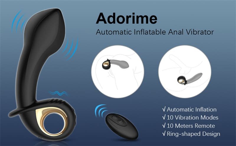 Mr.heer Analvibratoren Automatischer Inflatable Prostata Stimulation Männer mit 10 Modi und Fernbedienung