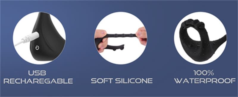 Penisring Vibrator mit Prostata Stimulator mit 10 Vibrationsmodi Cockring Bondage Verbesserung Erektion & Verlängerung