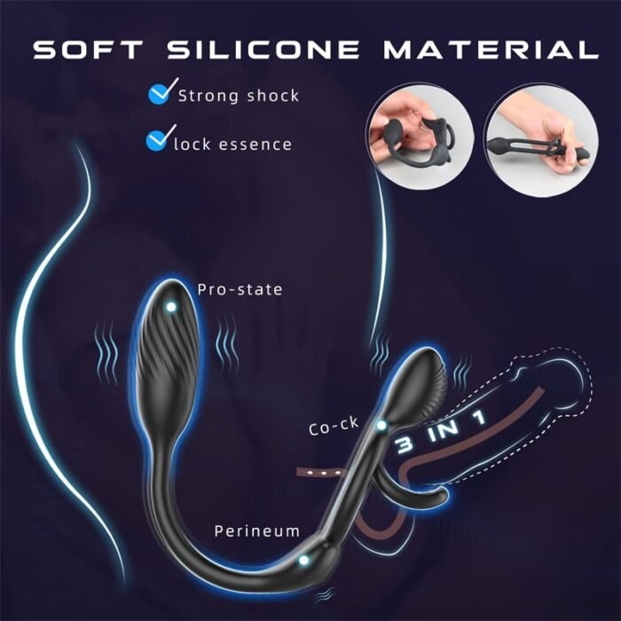 Penisring Vibrator mit Prostata Vibratoren, 10 Vibrationsmodi Dual Penisringe Sex Spielzeug für die Männer