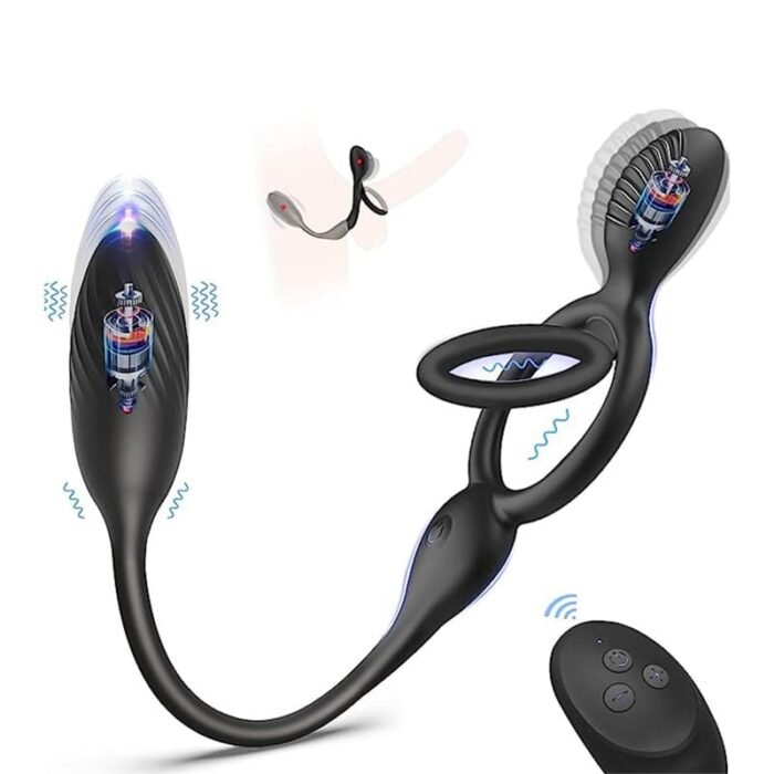 Penisring Vibrator mit Prostata Vibratoren, 10 Vibrationsmodi Dual Penisringe Sex Spielzeug für die Männer