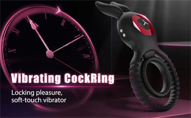 Rabbit 4 in1 Penisring Vibrator mit 10 Vibrationsmodi Penisringe Sex Spielzeug für die Männer