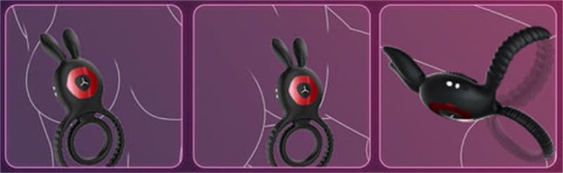 Rabbit 4 in1 Penisring Vibrator mit 10 Vibrationsmodi Penisringe Sex Spielzeug für die Männer