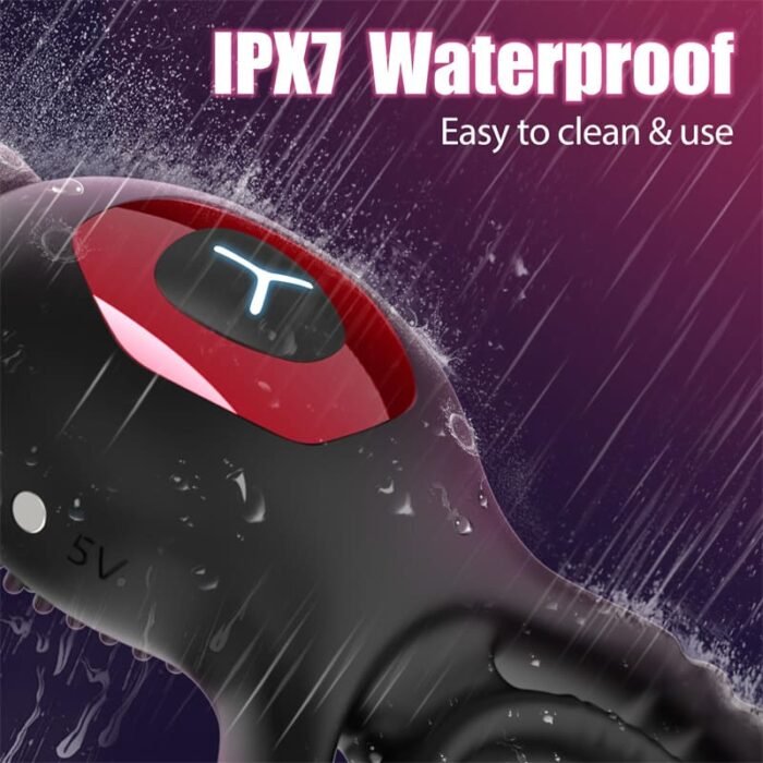 Rabbit 4 in1 Penisring Vibrator mit 10 Vibrationsmodi Penisringe Sex Spielzeug für die Männer
