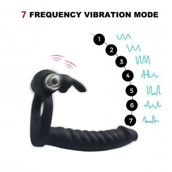 Rabbit Anal Dildo und Penisring mit 7Vibrationsmodi Sexspielzeug Sex Spielzeug für die Männer Paare
