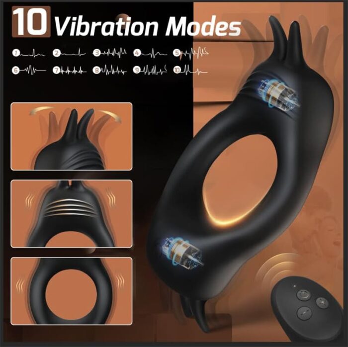 Rabbit Cock Ring Vibrator mit Vibrationsmodi Penisverlängerung Sex Spielzeug Penisring mit Fernbedienung