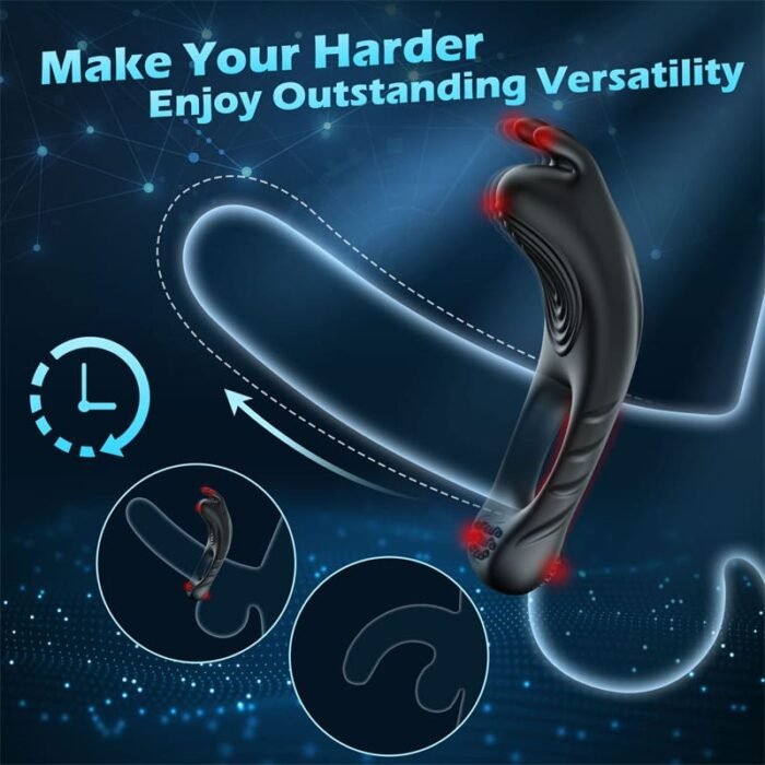 Rabbit Penisring Vibrator Penishülle für Penis G-Punkt mit 10 Vibrations Cockring Hodenring Sextoy mit Fernbedienung