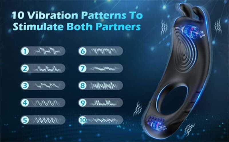 Rabbit Penisring Vibrator Penishülle für Penis G-Punkt mit 10 Vibrations Cockring Hodenring Sextoy mit Fernbedienung